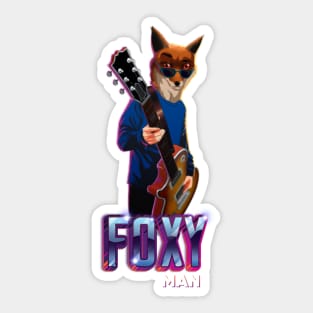 Foxy Man T-Shirt guitar rock style Sticker